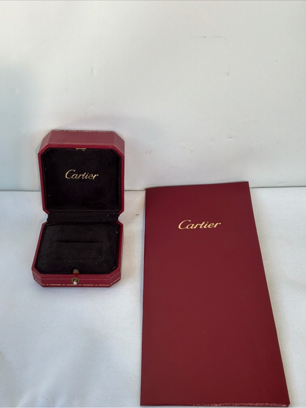 Cartier Signature Love Ring Box Red Travel Case Empty Gift Box/Receipt Holder